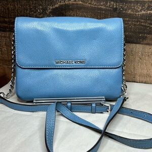 Michael Kors Blue Leather Crossbody Bag